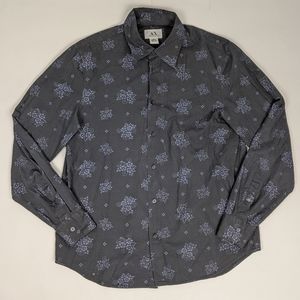 Armani Exchange Navy Blue Floral Button Down Shirt